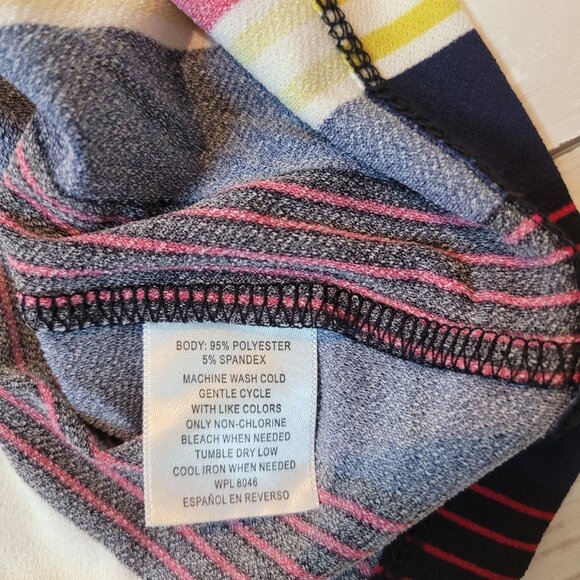 NWOT Liz Claiborne Skirt Women's Plus Size 1X Rainbow Stripe Retro Midi Comfort - Picture 5 of 9